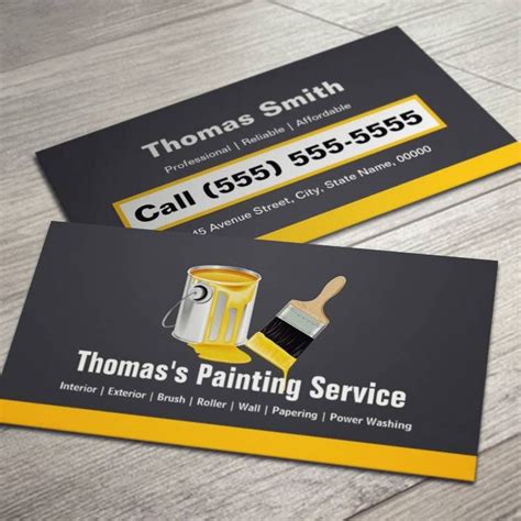 painting business cards printable.